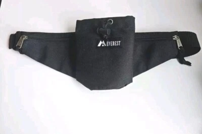 Bolsa de cintura unissex preta Everest bolsa de cintura para viagem de caminhada suporte para água - Imagem 1 de 4