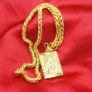 Nuevo collar de joyería incolora de larga duración de oro tailandés de 24 quilates dragón Guanyin - Imagen 1 de 29