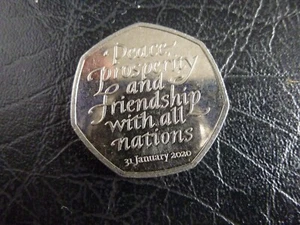 BREXIT RÜCKZUG AUS EU 50P MÜNZE 2020 X 1 - FIFTY PENCE - Bild 1 von 2