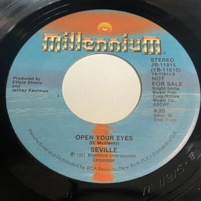 Seville: Open Your Eyes / Mammy Blue 7" 45 - Millennium JB-11815 - Soul - Image 1 of 2