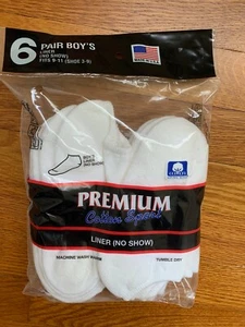 6 Pairs Ankle Socks Liner (No Show) Fit Size 9-11 Sports WhiteFooties - Picture 1 of 2