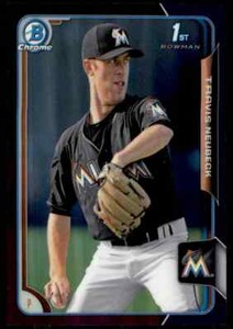 2015 Bowman Chrome Purpel Refractor Travis Neubeck 134/250 Miami Marlins