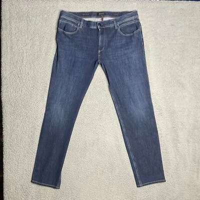 Pantalones de mezclilla Alberto Tapered Fit azul lavado oscuro para hombre 36x34 Foto 1 de 4