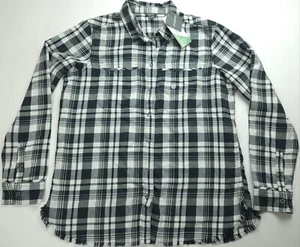 NWT Medium Eddie Bauer Fremont Flannel Long Sleeve Top Snap Front Women Shirt - Picture 1 of 6