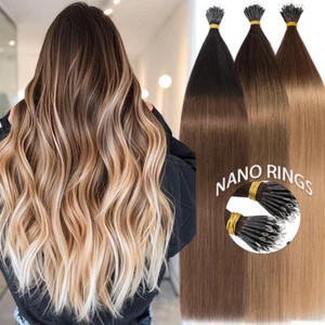 Ombre Nano Ring Tip 100% Remy Human Hair Extensions Thick Micro Loop Beads 150G+ - Picture 1 of 30