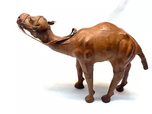 Vintage Collectable Leather Wrapped Camel Figure W Glass Eyes Figurine - Nice! - Picture 1 of 8