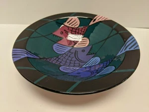 DH KERAMIK FISCHSCHALE MCM KERAMIK SIGNIERT SCHALE DEKO MITTELSTÜCK KUNSTKERAMIK - Bild 1 von 8