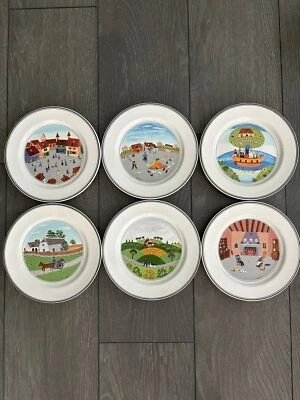 "Platos de desayuno VILLEROY & BOCH Naif Laplau 8,25"" - Juego de 6 - Se vende por $354" Foto 1 de 4