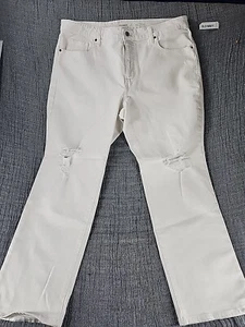 Women's Old Navy High Rise OG Straight Leg Jeans Size 16 Petite White - Picture 1 of 8