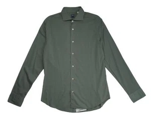 Fedeli $395 'Sean' NWT Grayish Green Slim Stretch Cotton Shirt (40 IT) 15.75 - Picture 1 of 6