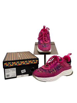 Kurt Geiger London Kensington Sneakers NWB Magenta Tweed Leather SZ 40.5 - Image 1 of 4