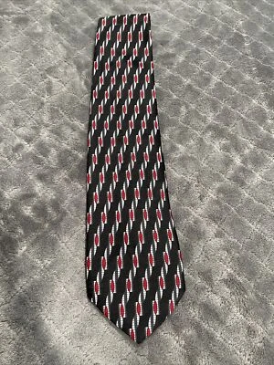 Town Craft Black Red Gray White Geometric Neck Tie - Imagem 1 de 4