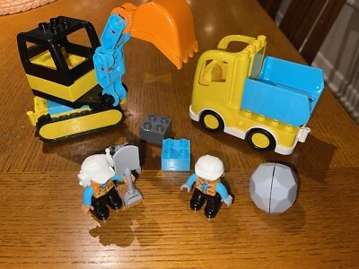 LEGO Dump Truck & Tracked Excavator DUPLO Town (10931) Construction Figure Man - Image 1 of 3