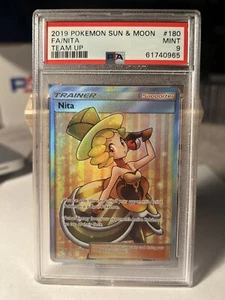 Pokémon Sun & Moon Team Up 180/181 2019 arte completo/Nita PSA 9 como nuevo - Imagen 1 de 2