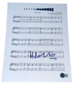Hans Zimmer Signed Autograph Sheet Music Interstellar Main Theme Beckett BAS NYC - Picture 1 of 2