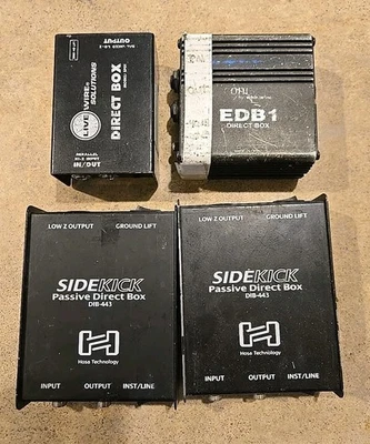 Lot of 4 Used Direct Boxes DI 1/4" Instrument/Line to Balanced & Unbalanced XLR  - Image 1 of 4