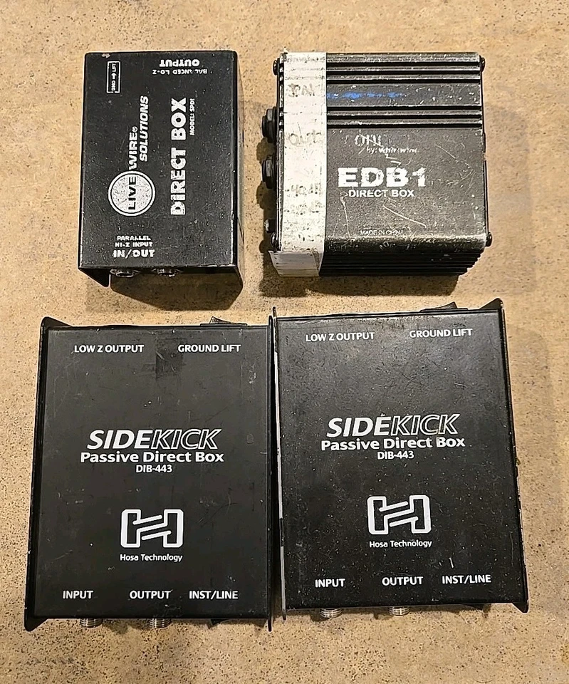 Lote de 4 Cajas Directas Usadas DI 1/4" Instrumento/Línea a XLR Equilibrado y Desequilibrado  Foto 1 de 4