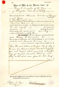 1843 Bond Henry W. Livingston a Alexander Robinson $5000 - Condado de Columbia NY - Imagen 1 de 2