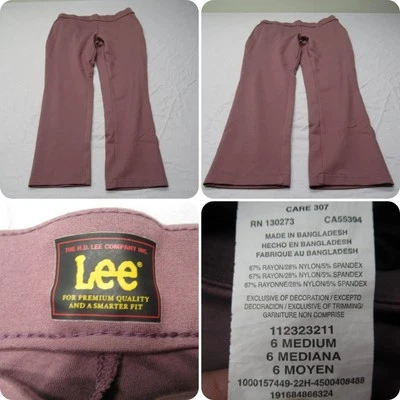 Pantalones Lee para mujer 6 púrpura elástico ajuste cómodo Wasitband 30x24 bolsillo de barra Foto 1 de 4