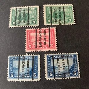 US Precancel Stamps 1915 1c,2c,5c Pan.-Pacific Expo. p10 #L-12 5pcs. - Picture 1 of 1