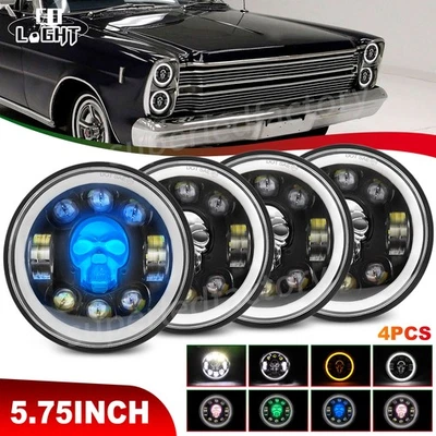 4x 5,75" 5-3/4 pulgadas RGB calavera faros LED para Ford Galaxie 500 1962 1963-1974 Foto 1 de 4
