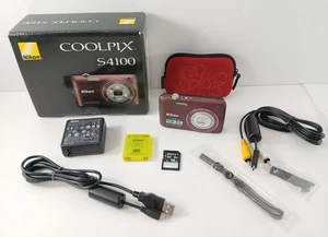 Cámara digital Nikon Coolpix S4100 ciruela púrpura 14 MP pantalla táctil EXCELENTE - Imagen 1 de 23