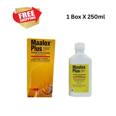 Suspensión de SIMETICONA Maalox Plus 1X250 ml para viento gástrico, acidez estomacal y estómago Foto 1 de 4