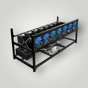 Marco de estuche Kingwin 8 GPU Miner Rig - Plataforma minera de aluminio apilable premium - Imagen 1 de 8