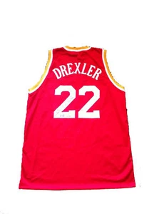 Clyde Drexler Signed Houston Rockets RED TB Jersey JSA - Picture 1 of 4