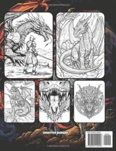 Dragon Coloring Book for Adults: Incredible and Majestic Dragons: 50 Images. - Picture 1 of 3