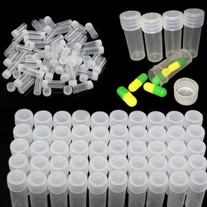 30Pcs Plastic Clear 5ml Sample Bottle Test Tube Mini Vial Storage Container Tool - Picture 1 of 8