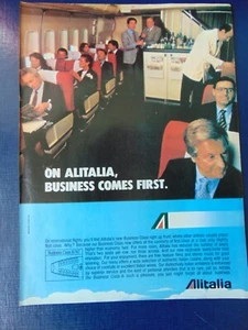 ALITALIA Airways Business Class Lounge Vintage Printanzeige 1982 - Bild 1 von 1