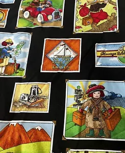 1+ yard MARY ENGELBREIT Quilting Treasures cotton fabric HTF TRAVEL VACATION - Picture 1 of 6