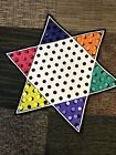 3 ft Vintage Chinese checkers Game Cloth Rug  RARE   Free Shipping