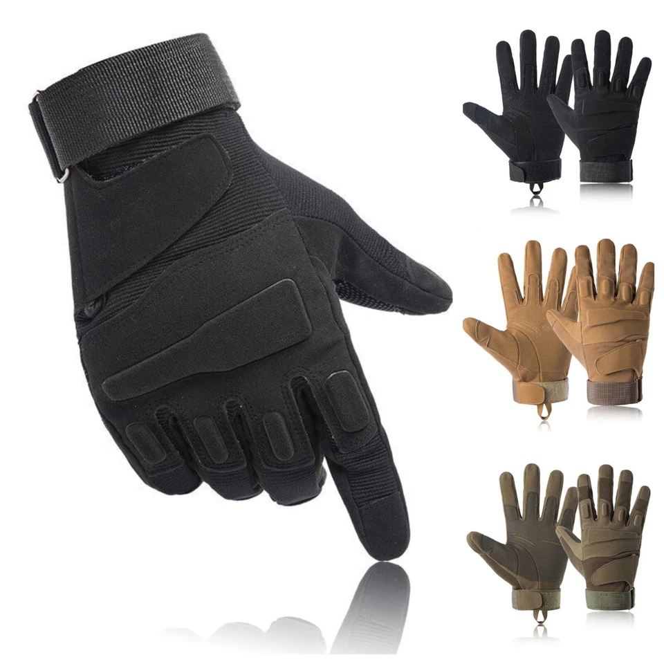 Guantes tácticos militares del ejército combate airsoft nudillo duro guantes de dedo completo Reino Unido Foto 1 de 4