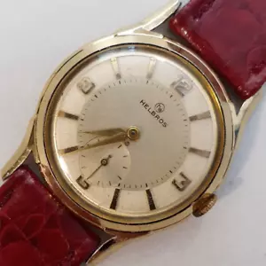 VINTAGE "HELBROS" Mechanical Swiss Made 17Jew Rare Aluminium's Pie Men's Watch - Picture 1 of 20