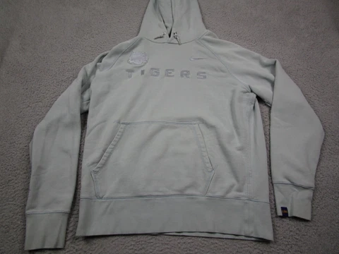 LSU Tigers Hoodie Mens Large Nike Gray Sweatshirt Pullover Bowl Cover