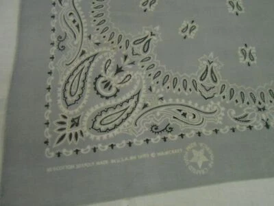 De colección Antiguo GRIS WAMCRAFT EE. UU. Mezcla de Algodón Motociclista BANDANA Hanky 20" Foto 1 de 2