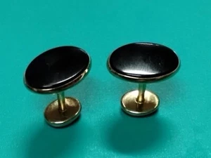 Gemelos de oro amarillo de 14 quilates Dolan Bullock "D:B" ovalados de ónix negro joyería para hombre  - Imagen 1 de 10