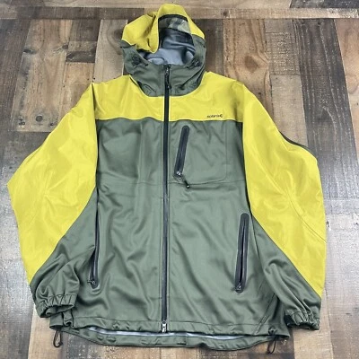Jaqueta Solaris masculina com capuz tamanho XL com zíper completo amarelo mostarda e verde oliva - Imagem 1 de 4