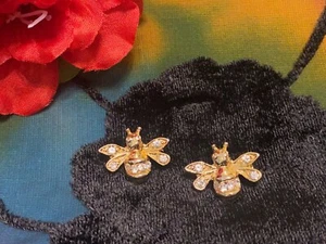 Gold-tone Bumble Bee Scatter Pins with Rhinestones - Picture 1 of 9