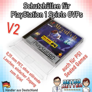 Schutzhüllen PlayStation 1 Spiele OVP V2 0,35mm PS1 PSOne Sony Game CD DVD - Afbeelding 1 van 17