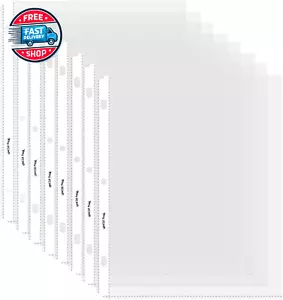 Clear Sheet Protectors for 3 Ring Binders - 50 Pack Letter Size Top Load 8.5" X - Picture 1 of 12