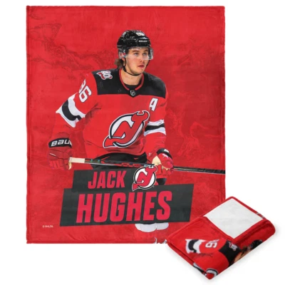 Manta Jack Hughes New Jersey Devils Northwest Group 50"x60" toque seda Foto 1 de 4