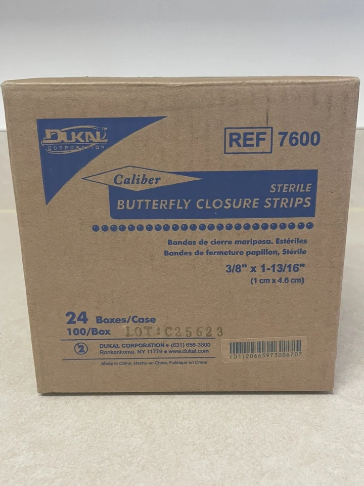 Dukal Butterfly Wound Closure Strips, Medium, 3/8″ x 1-13/16″ #7600 Case of 24 - Image 1 of 3