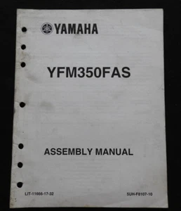 2003-2004 Yamaha Dealer Bruin 350 YFM350FAS 4x4 Atv Montaje Manual Todo Terreno - Imagen 1 de 4