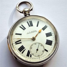 LARGE 1891 SILVER FUSEE CHAIN DRIVE POCKET WATCH NAMED & FULLY WORKING