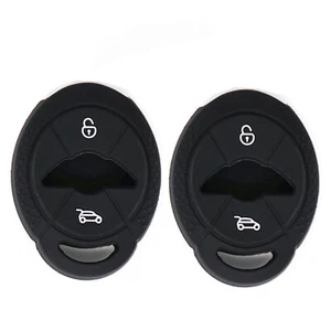 2Pcs Black Silicone Smart Remote Key Chain Cover Case for 2002-2007 Mini Cooper - Picture 1 of 4
