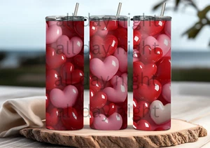 20 Unzen Valentinstag Becher, rot und rosa Herzen, neu - Bild 1 von 1