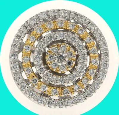 Pendiente Círculo Concéntrico Diamante ÚNICO .25CT 14K 1/2 PAR! Foto 1 de 4